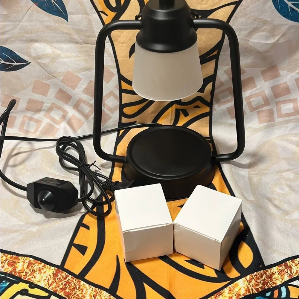 Modern LED  Lamp – Black Metal, Frosted Shade, Dimmer Switch – NEW in Box +